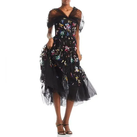 Jason Wu Tulle Off-Shoulder Cocktail Dress Size 10 NWT - Picture 2 of 16
